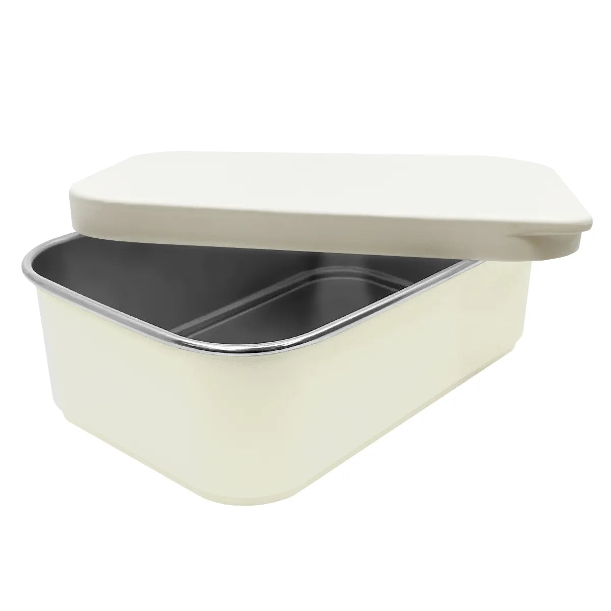 Smikkels RVS lunchbox met siliconen deksel wit