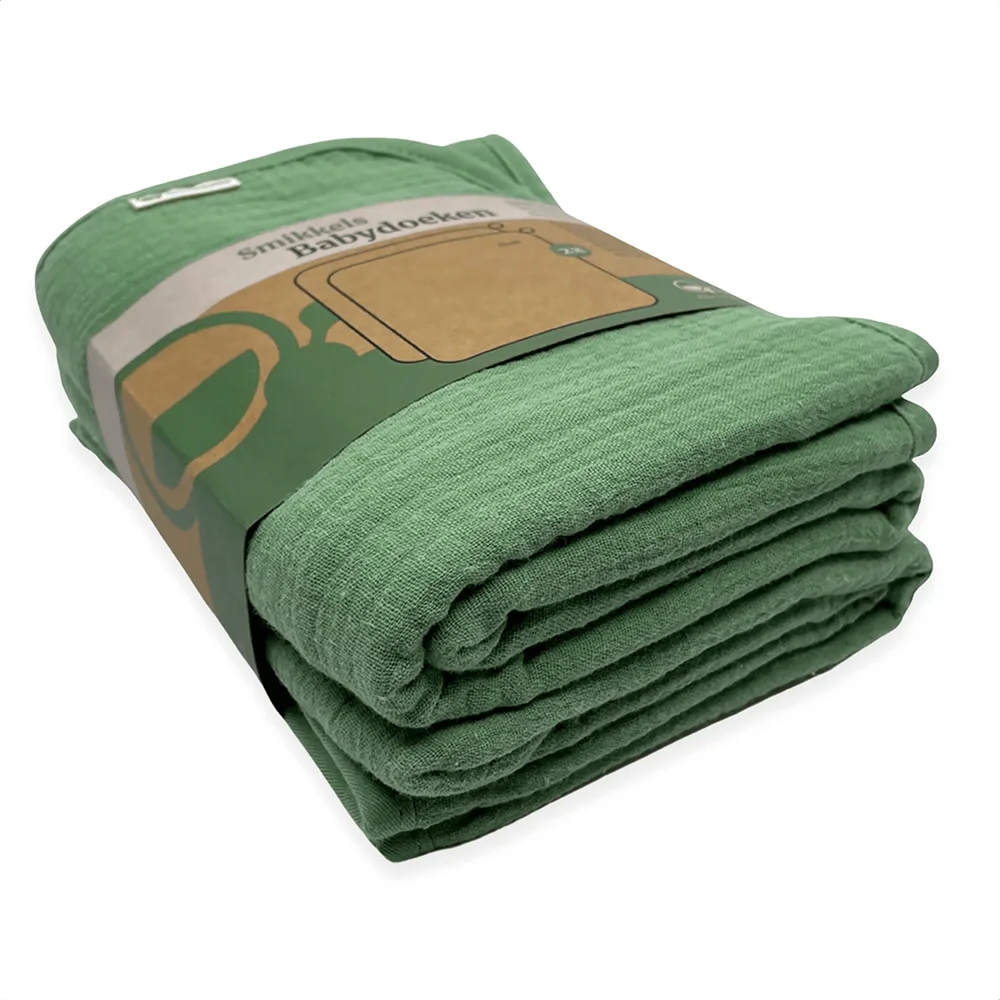 Hydrofiele babydoeken groen Smikkels verpakking 60x60