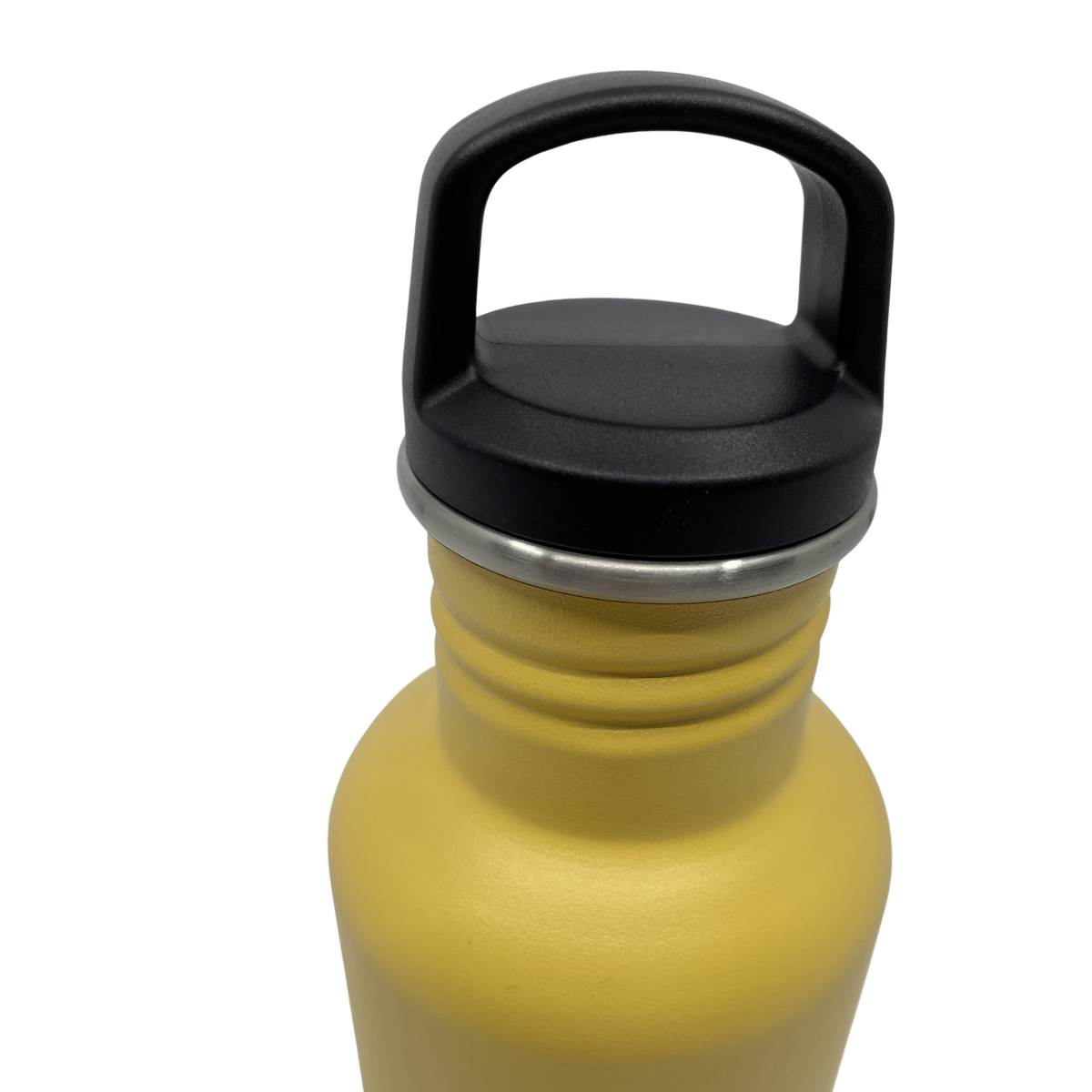 Zwarte dop op gele rvs Smikkels drinkfles