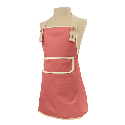 Roze kinderschort van Smikkels van met zacht RPET buitenkant en badstof binnenkant