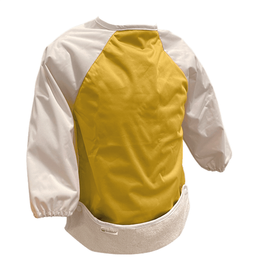 Gele mouwslab L van Smikkels van met zacht RPET buitenkant en badstof binnenkant
