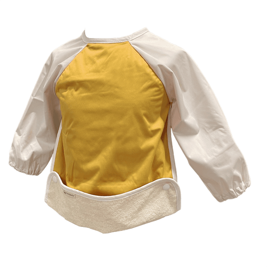 Gele mouwslab S van Smikkels van met zacht RPET buitenkant en badstof binnenkant