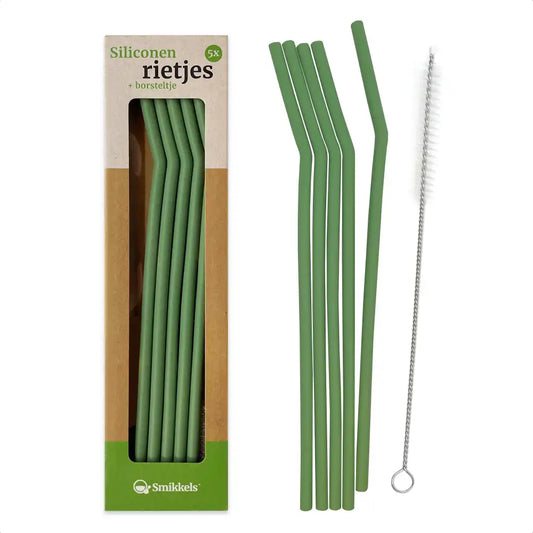 Smikkels siliconen rietjes groen