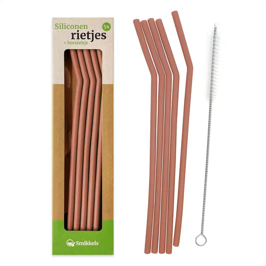 Smikkels siliconen rietjes roze