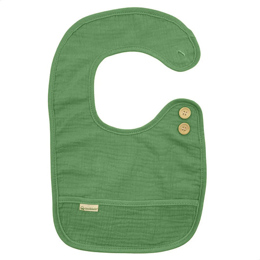 Katoenen slabbetje L groen Smikkels - 100% Biologisch katoen