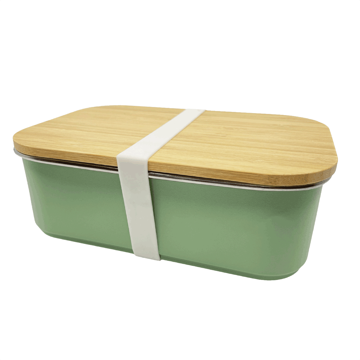 Smikkels RVS lunchbox met bamboe deksel Groen