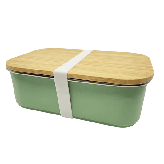 Smikkels RVS lunchbox met bamboe deksel Groen