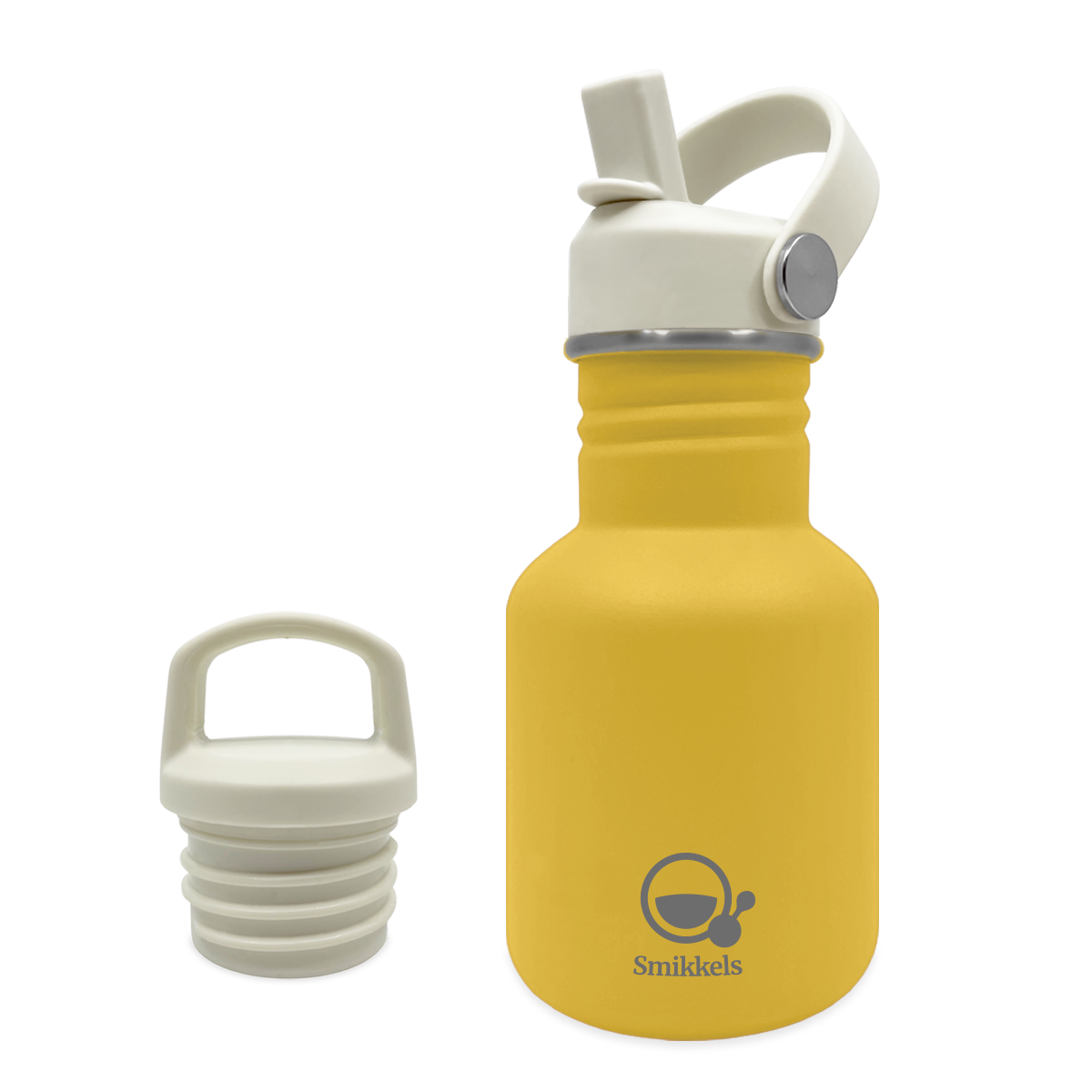 Smikkels RVS drinkfles 350ml geel