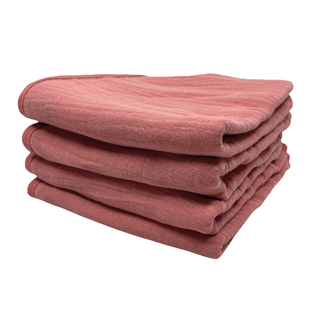 Roze monddoekjes van Smikkels met hydrofiele zijde en badstof zijde