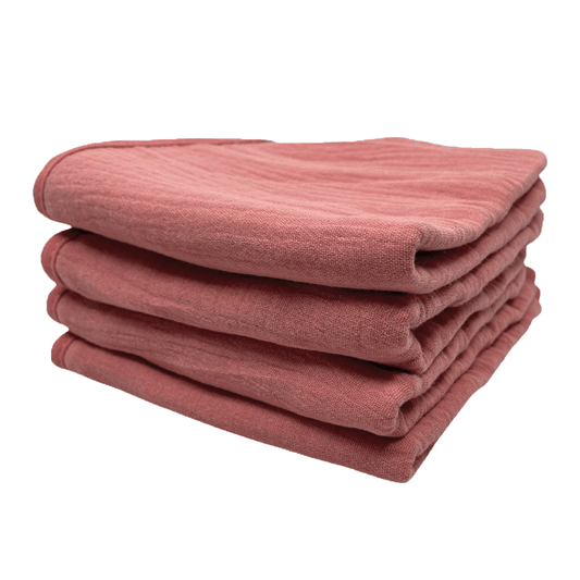 Roze monddoekjes van Smikkels met hydrofiele zijde en badstof zijde