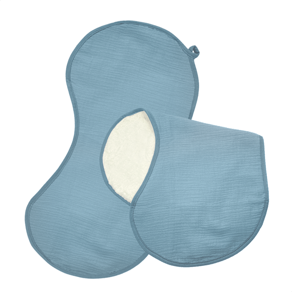 Blauwe schouderdoeken van Smikkels met hydrofiele zijde en badstof zijde