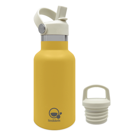 Smikkels RVS thermos drinkfles 350ml geel