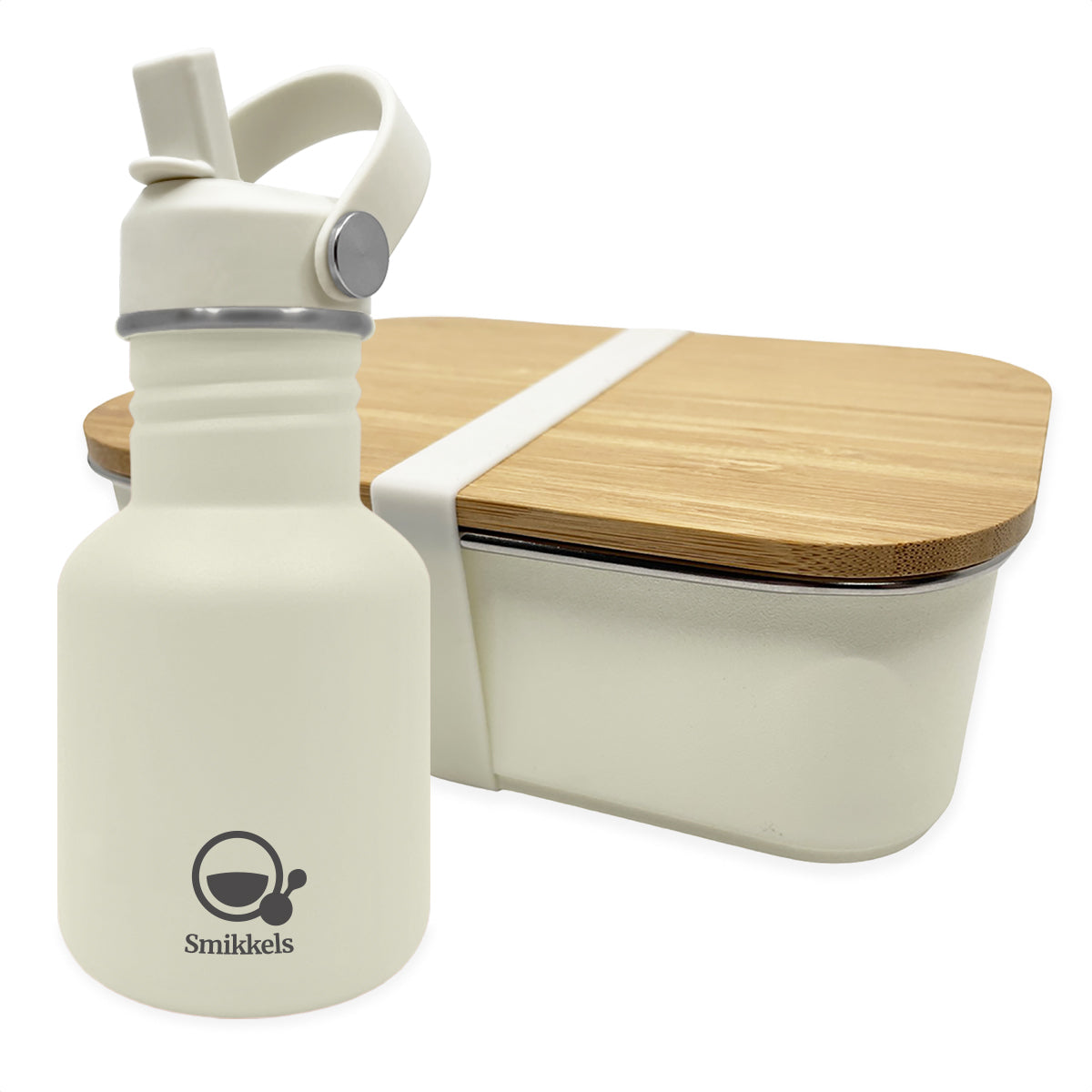 RVS lunchset Bamboe - Zacht wit