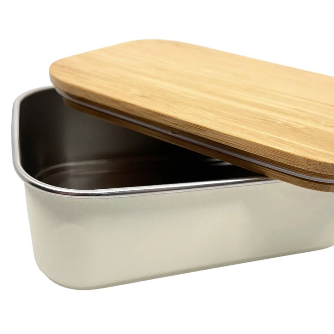 RVS Lunchbox 900ml wit Smikkels Broodtrommel open