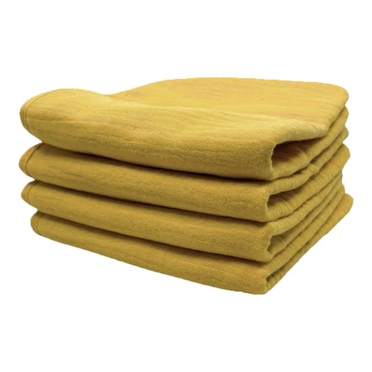 Hydrofiele monddoekjes geel 100% biologisch katoen