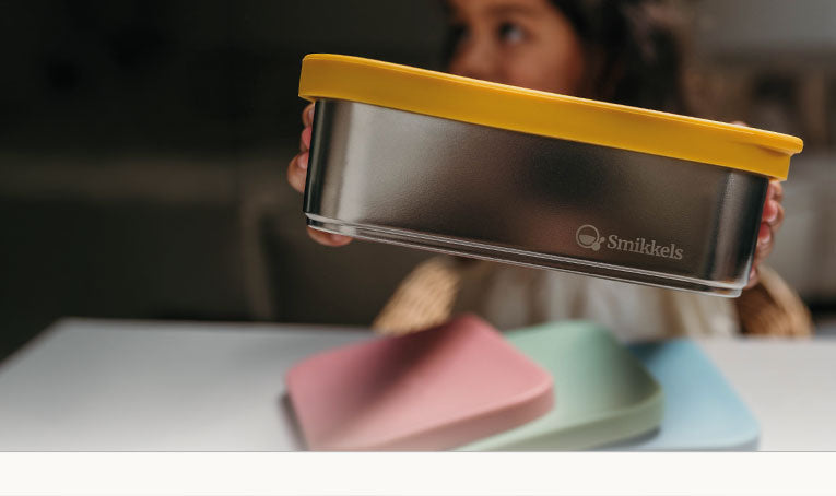 RVS lunchbox met siliconen deksel