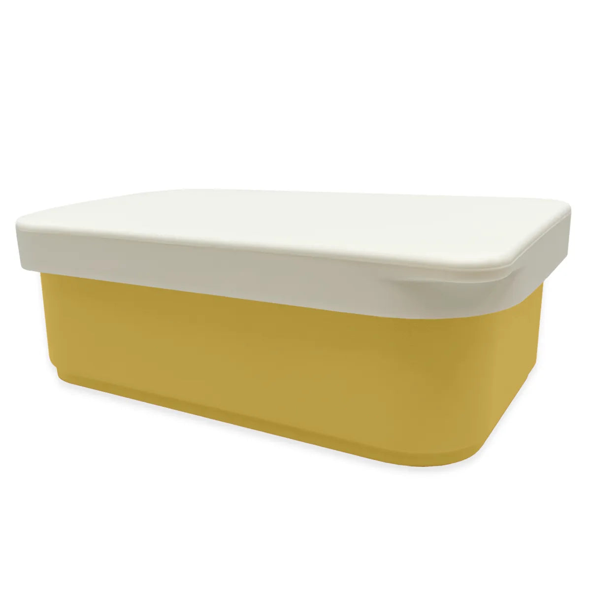 Smikkels RVS lunchbox met siliconen deksel geel