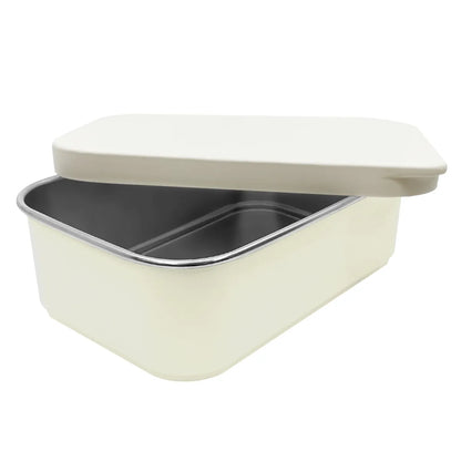 Smikkels RVS lunchbox met siliconen deksel wit