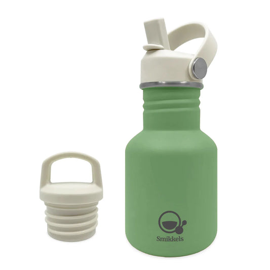 Smikkels RVS drinkfles met rietje groen 350ml