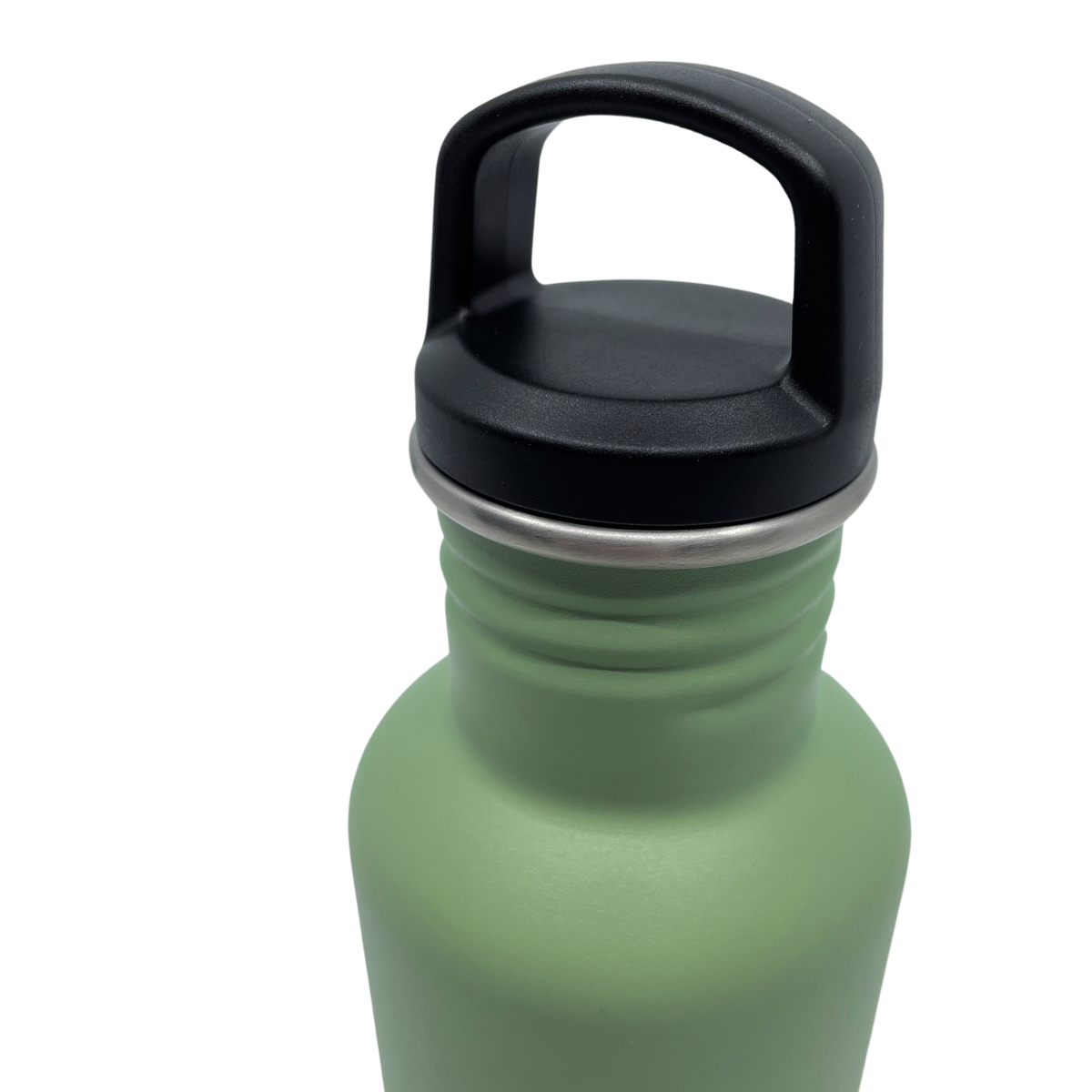 Zwarte dop op groene rvs Smikkels drinkfles