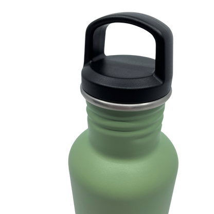 Zwarte dop op groene rvs Smikkels drinkfles