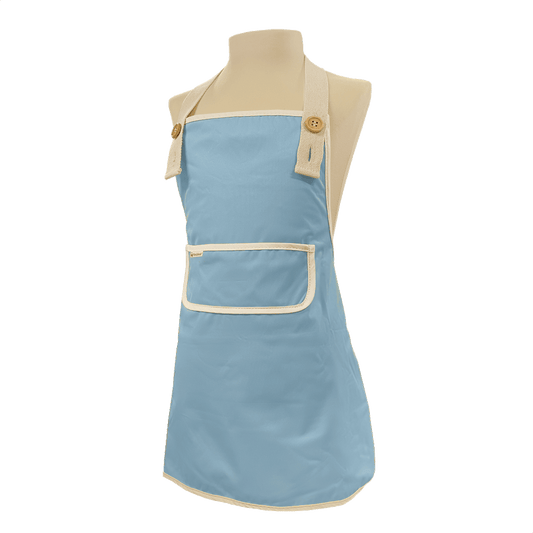 Blauw kinderschort van Smikkels van met zacht RPET buitenkant en badstof binnenkant 