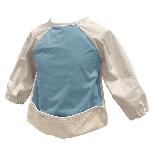 Blauwe mouwslab S van Smikkels van met zacht RPET buitenkant en badstof binnenkant 