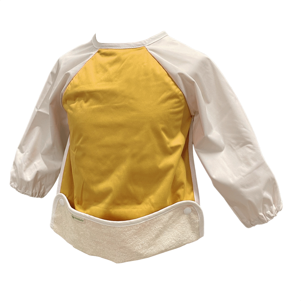 Gele mouwslab S van Smikkels van met zacht RPET buitenkant en badstof binnenkant 