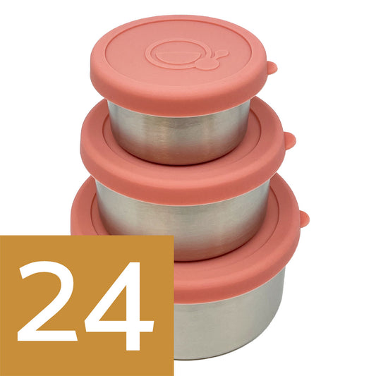 Set of 3 steel fruit and snack jars MC 24PCS