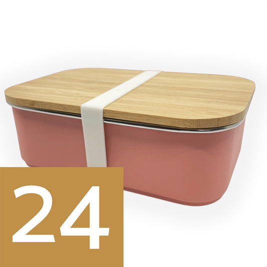 Lunchbox with bamboo lid MC 24PCS