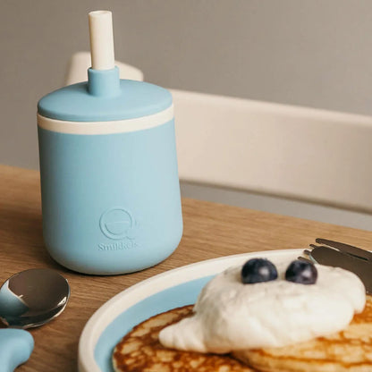Siliconen beker blauw Smikkels