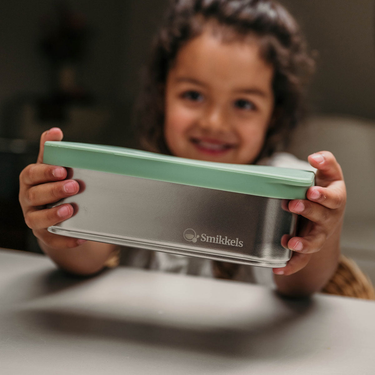 Groene RVS lunchbox Daily Basic van Smikkels