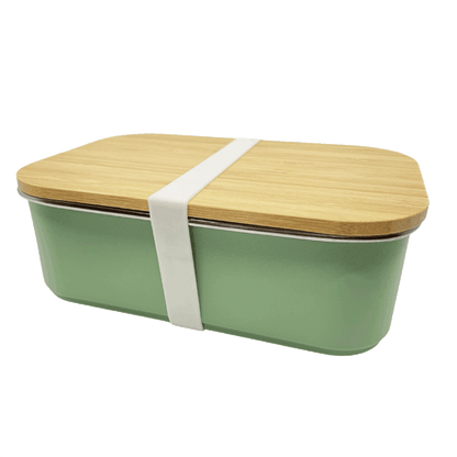 Smikkels RVS lunchbox met bamboe deksel Groen