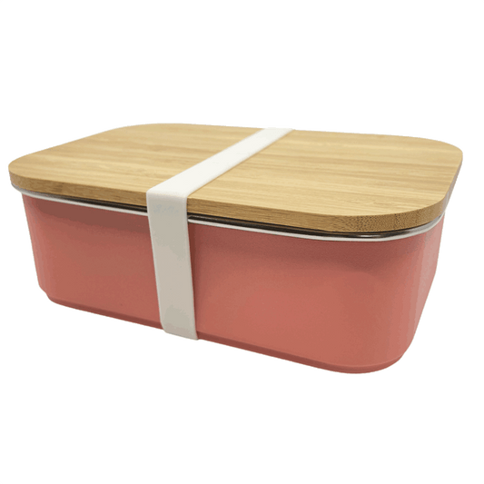 Smikkels RVS lunchbox met bamboe deksel Roze