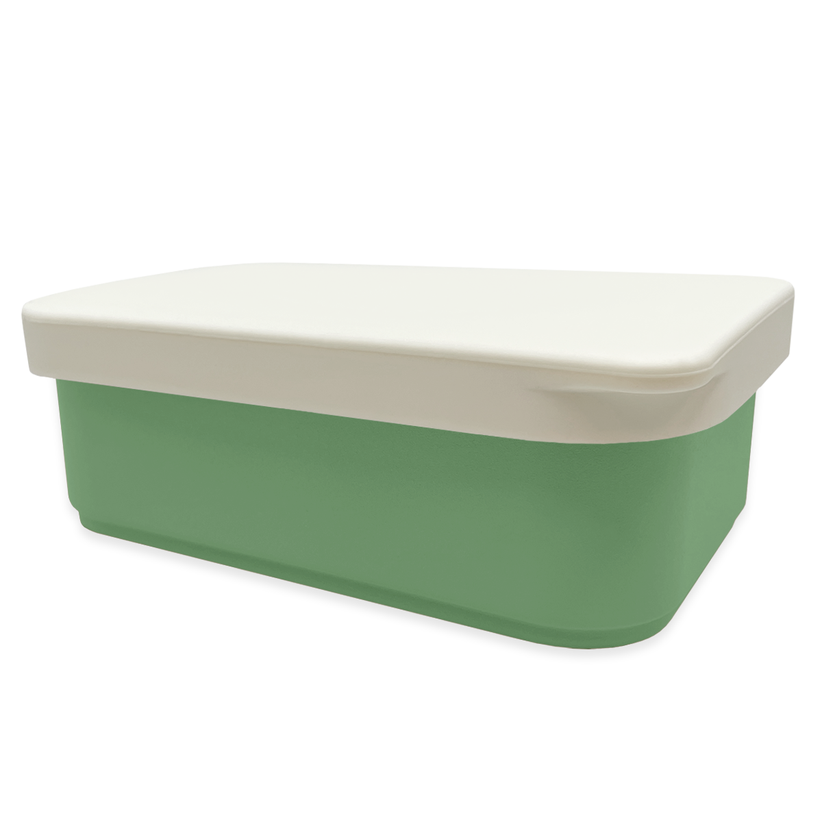 Smikkels RVS lunchbox met witte siliconen deksel Groen