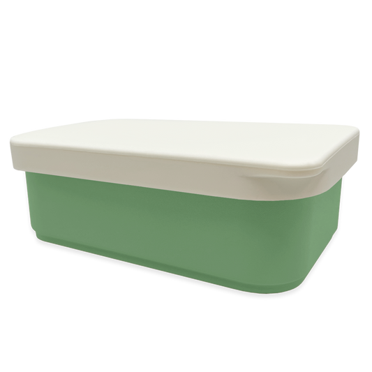 Smikkels RVS lunchbox met witte siliconen deksel Groen