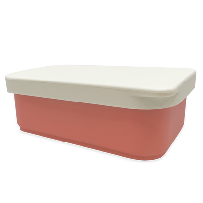 Smikkels RVS lunchbox met witte siliconen deksel Roze