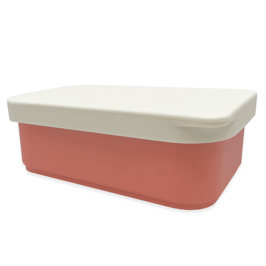 Smikkels RVS lunchbox met witte siliconen deksel Roze