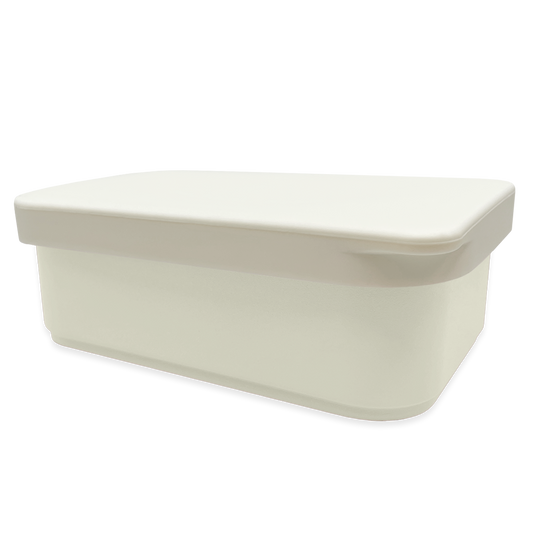 Smikkels RVS lunchbox met witte siliconen deksel Wit