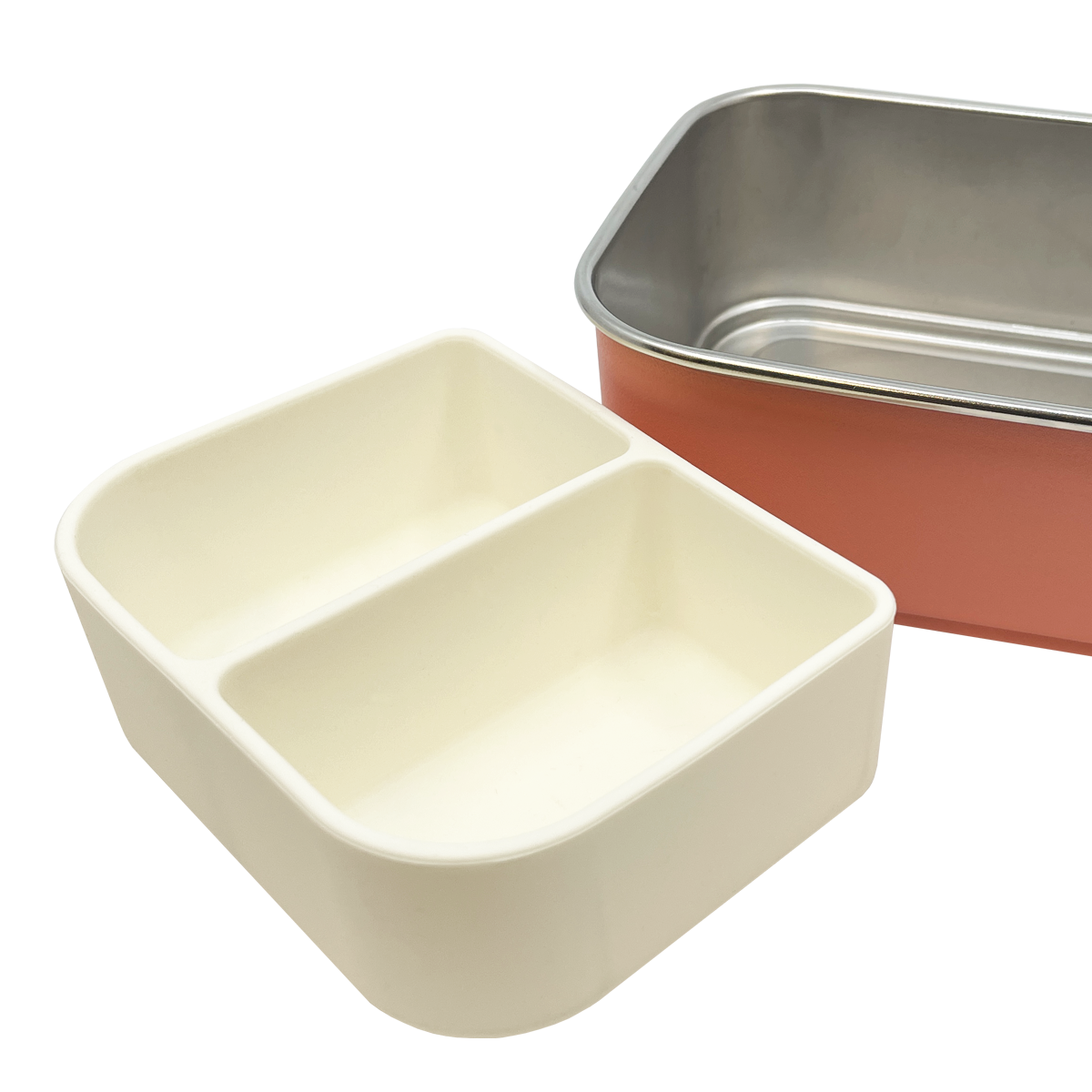 siliconen lunchbox verdeler naast Smikkels lunchbox 