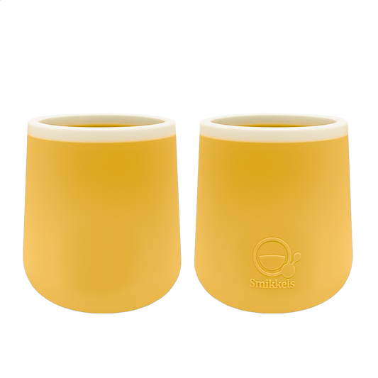 Set siliconen bekers van Smikkels Geel