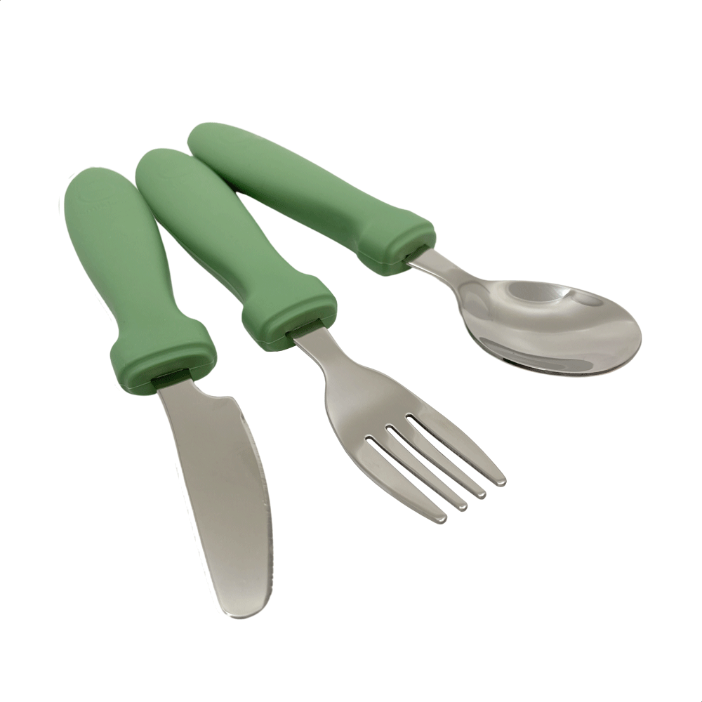 Groen kinderbestek van Smikkels