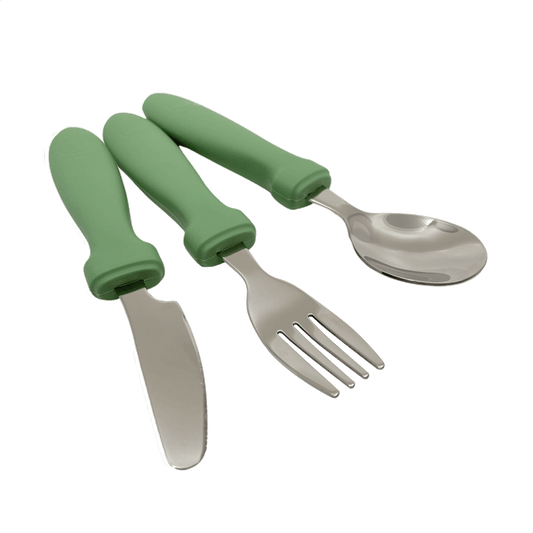 Groen kinderbestek van Smikkels