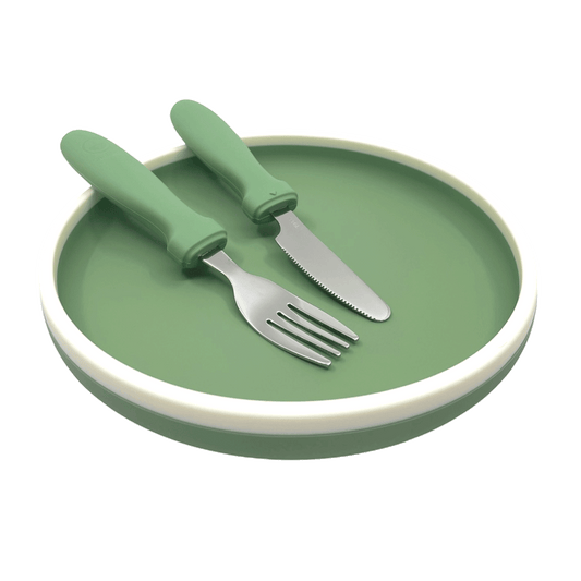 Set Smikkels kinderbordje met mes en vork Groen