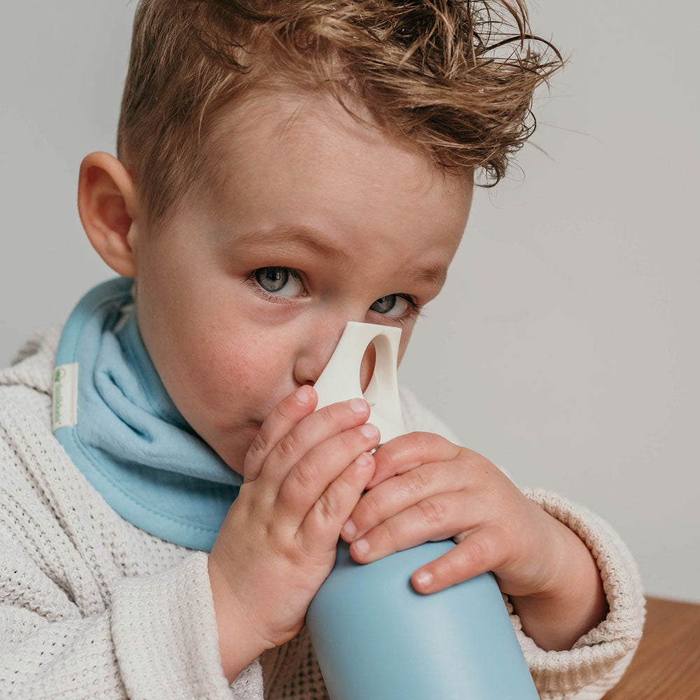 Bandana slab (set) blauw Smikkels baby - 100% Biologisch katoen sfeer