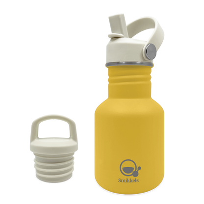 Smikkels RVS drinkfles 350ml geel