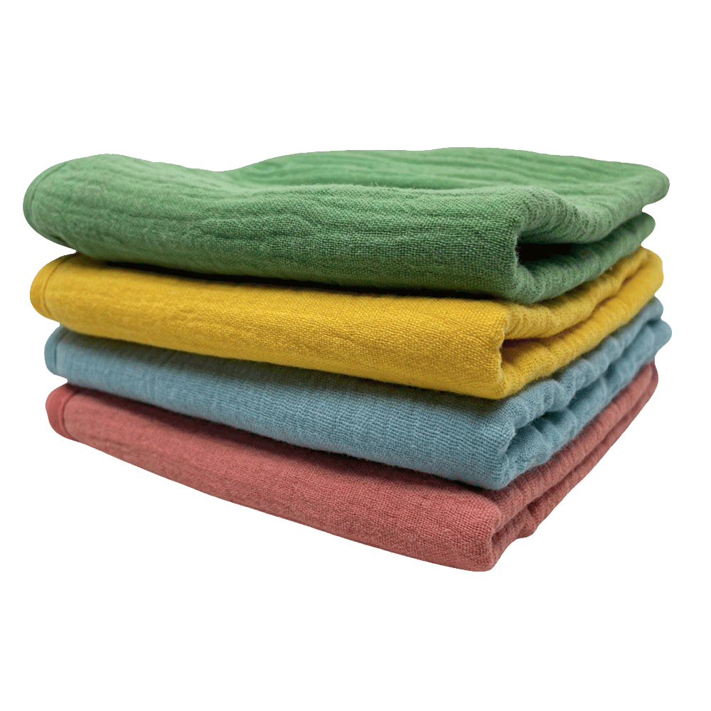 Monddoekjes van Smikkels met hydrofiele zijde en badstof zijde in gemende kleuren