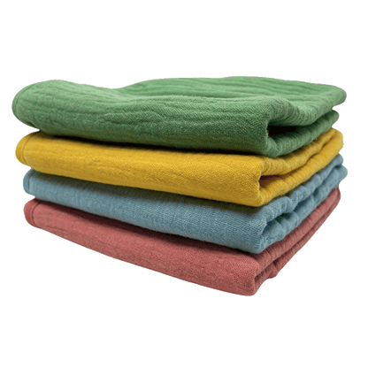 Monddoekjes van Smikkels met hydrofiele zijde en badstof zijde in gemende kleuren