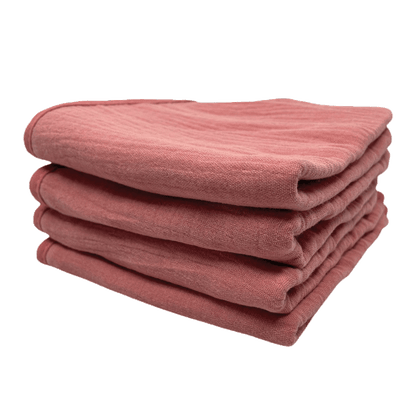 Roze monddoekjes van Smikkels met hydrofiele zijde en badstof zijde