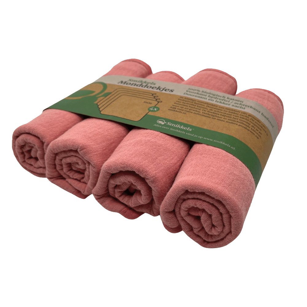 Roze Smikkels monddoekjes in de verpakking
